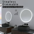 thumbnail image 6 of 24-Inch LED Vanity Mirror with Energy-Saving Anti-Fog & 3-Temperature Lighting, Round Wall-Mounted Bathroom Mirror, White Frame for Modern Bathrooms, 6 of 9