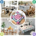 thumbnail image 4 of Pink Blue Tie Dye Mandala Square Tablecloth,Waterproof Square Table Cover,Wipeable Spillproof Washable Table Cover for Home Kitchen Party Decor 42"X42"(107x107cm), 4 of 6
