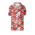 thumbnail image 7 of JTZGDY Women Hawaiian Shirt Soft Cool Summer Hawaii Shirts Floral Tropical Print V Neck Collared Beach Vacation T-Shirt Short Sleeve Button Up Lightweight Cardigan Tops Red#01 XL, 7 of 7