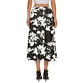 thumbnail image 4 of WTOBBY Boho Floral Pocket Skirt Women's Solid Color High Waist Long Skirt Casual Summer Beach Skirt with Elastic Waist Drawstring Tiered Flowy Skirt for Vacation,Black L, 4 of 4