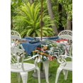 thumbnail image 2 of Outdoor Tablecloth with Umbrella Hole and Zipper, Light Grey Snowman Christmas Round Table Cloth 54 Inch Waterproof Tablecloth, Xmas Tree Snowflake Picnic Table Cover for Patio Camping, 2 of 7
