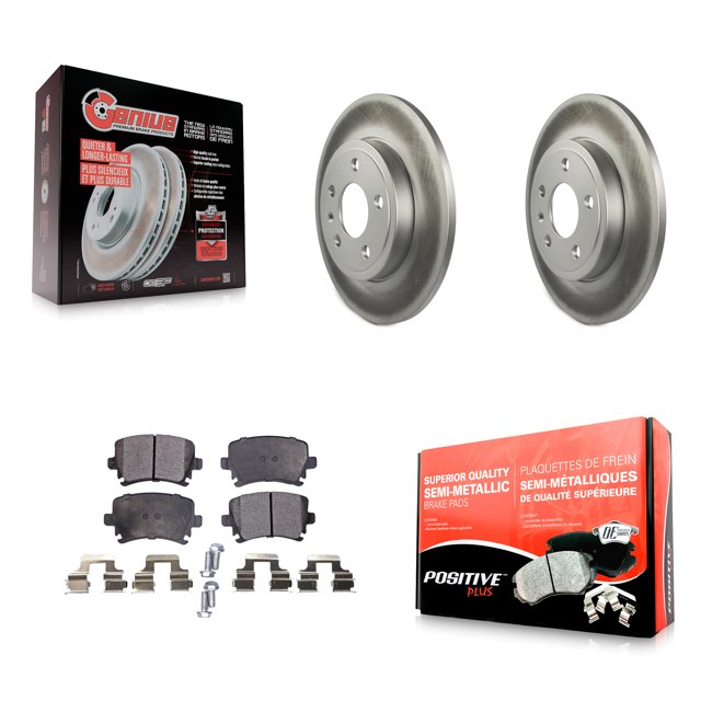 Transit Auto Rear Coated Disc Brake Rotors and Semi-Metallic Pads Kit for Car Audi A4 Quattro KGF-101440