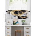 thumbnail image 5 of Valances for Windows Abstract Gold Black Rod Pocket Cafe Window Treatments Valance Curtains for Kitchen Bathroom Laundry Basement Windows 60"x18", 5 of 9
