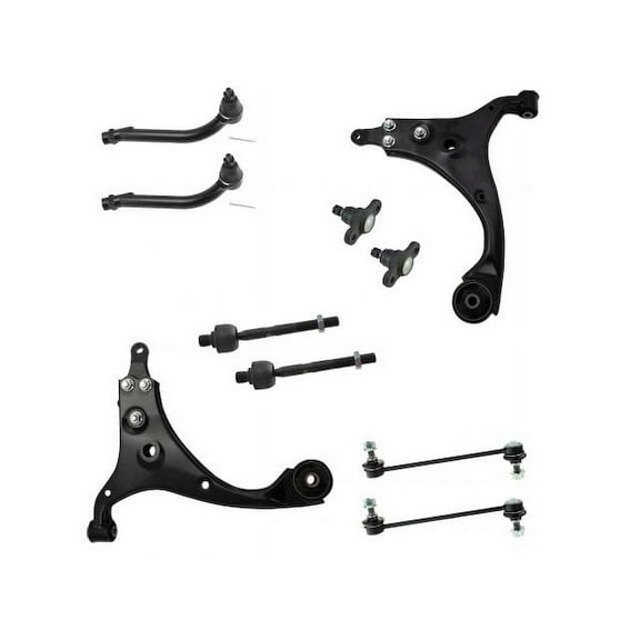 Front Control Arm Ball Joint Tie Rod and Sway Bar Link Kit 10 Piece - Compatible with 2010 - 2013 Kia Forte Koup 2011 2012