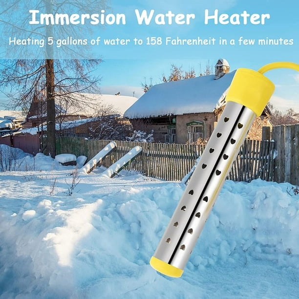 ELVIRER Automatic 1500W Pool Heater With Thermostat And Thermometer For Hot Tub, Yellow PVC