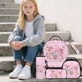 thumbnail image 2 of Jeiento Pink Polka Dot Axolotl Backpack for Girls with Lunchbox, Pencil Case, Water Bottle Pouch & Keychain 5 PCS Elementary Middle School Bookbag Set for 3rd-6th Grade Kids Age 8-12, 2 of 7