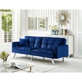 thumbnail image 3 of Comfortable Velvet Sleeper Sofa Bed by Legend Furniture Blue, 3 of 5