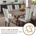 thumbnail image 4 of Sage Green Chair Covers Set of 6 and Grey Striped Rectangular Geometric Chair Back Covers Stretch Removable Washable Slipcovers Protector for Dining Room Kitchen Party Decor, 4 of 5