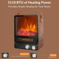 thumbnail image 2 of Small Space Heater, 1500W/750W Portable Electric Fireplace Heaters with Handle and Thermostat, Space Heater Fan with Realistic Flame for Office, Overheat and Tip-Over Protection, 2 Heat Setting, LL569, 2 of 9