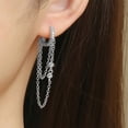 thumbnail image 3 of Fashion Chain Dangle Hoop Earrings for Women Cubic Zirconia Tassel Drop Earring Huggie Hoops, 3 of 4