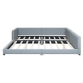 thumbnail image 5 of Harper & Bright Designs Queen Size Upholstered Grounded Bed with Twin XL Bed, Extra Large Mother & Child Bed with Headboard and Footboard, Faux Leather Bed Frame for Family Parents Kids, Gray, 5 of 17