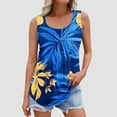 thumbnail image 2 of UPPADA Pleated Tank Tops for Women Summer Loose Fit Tunics Tops Crewneck Floral Print Sleeveless Shirts Comfy Loose Fit Long Flowy Tops ,M Multicolor Tank Tops, 2 of 6