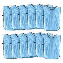 Uxcell Soccer Pinnies Training Vest 17.7 x 11 Inch Team Practice Pinnies Jersey Sky Blue 12 Pack