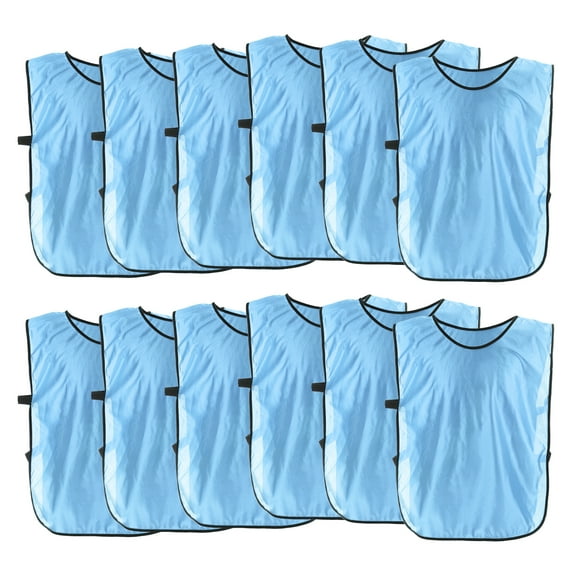 Uxcell Soccer Pinnies Training Vest 17.7 x 11 Inch Team Practice Pinnies Jersey Sky Blue 12 Pack