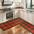 thumbnail image 3 of Kitchen Rugs Sets Of 2,Red Green Checkerboard Checkered Pattern Anti Fatigue Kitchen Mat Rugs Non Slip Washable,Decorative Kitchen Floor Mats for Kitchen,Sink,Laundry,17"x47"+17"x47", 3 of 5