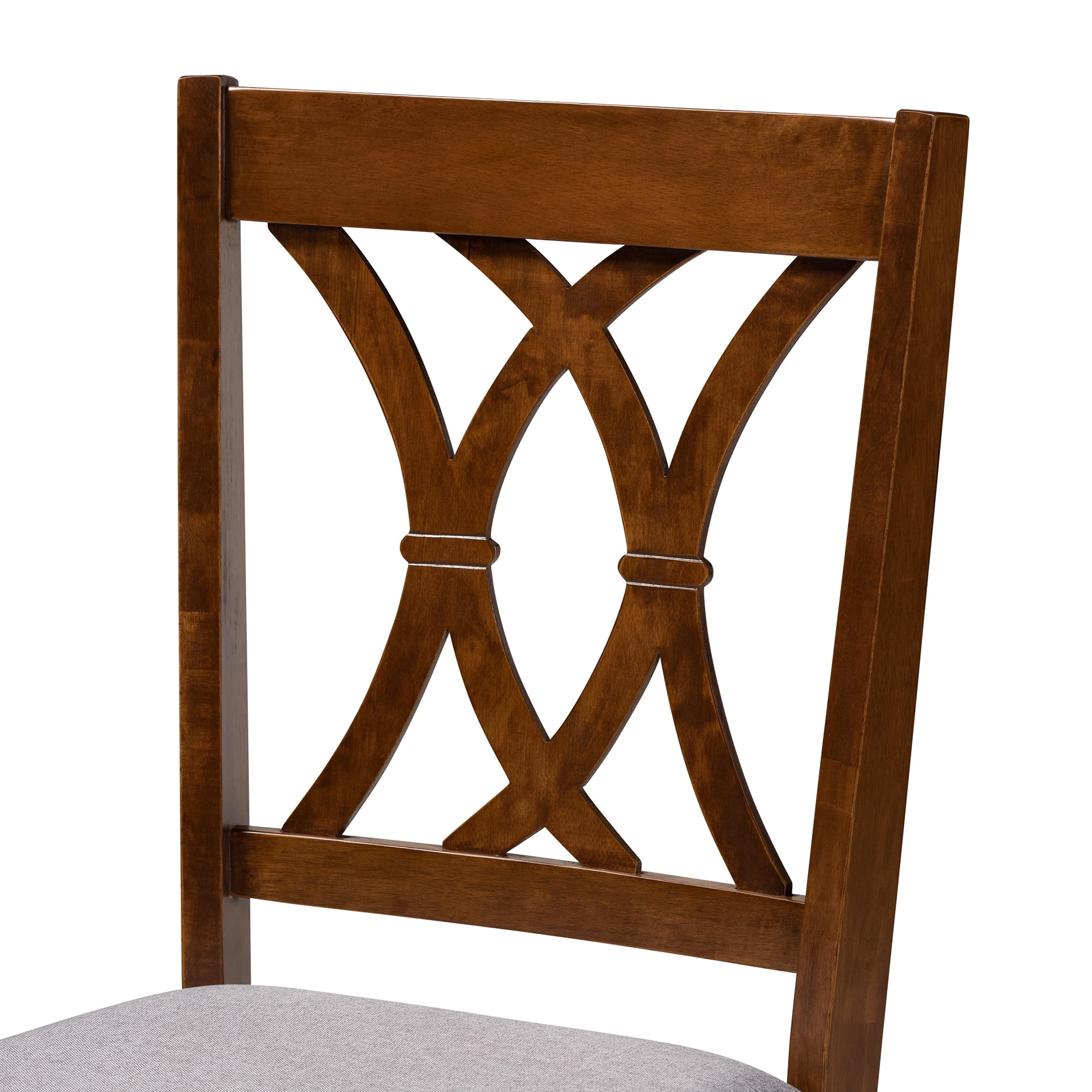 Baxton Studio Sefa Modern and Contemporary Grey Fabric Upholstered and Walnut Brown Finished Wood 5-Piece Dining Set