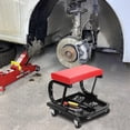 thumbnail image 2 of Taburete de taller de 100 kg con asiento giratorio de 360 grados para mecánicos, resistente, con almacenamiento, 4 ruedas giratorias y asiento acolchado., 2 of 5