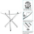 thumbnail image 5 of Round Dining Table for 2-4 People, 36" Modern Glass Kitchen Table,Small Dining Table Coffee Table, Clear Tempered Glass Tabletop with Silver Metal Legs for Home, Conference, Office & Restaurant, 5 of 14