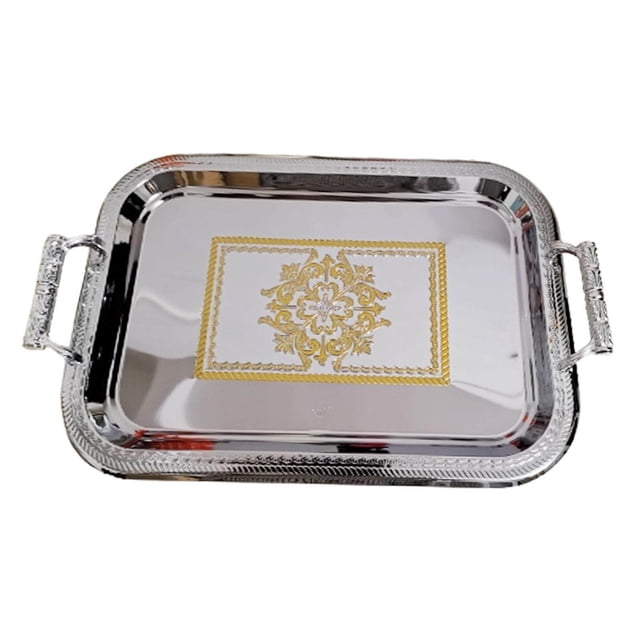 pitrice Nordic Vanity Platter Breakfast Tray for Eating Storing Table Living Room Argent S