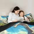 thumbnail image 4 of Manfei Tyrannosaurus Rex Bedding Comforter Set 7pcs, Kids Dinosaur Dino Queen Bedding Sets, Jungle Wildlife Queen Sheet Sets, Microfiber Room Decor, 4 of 7