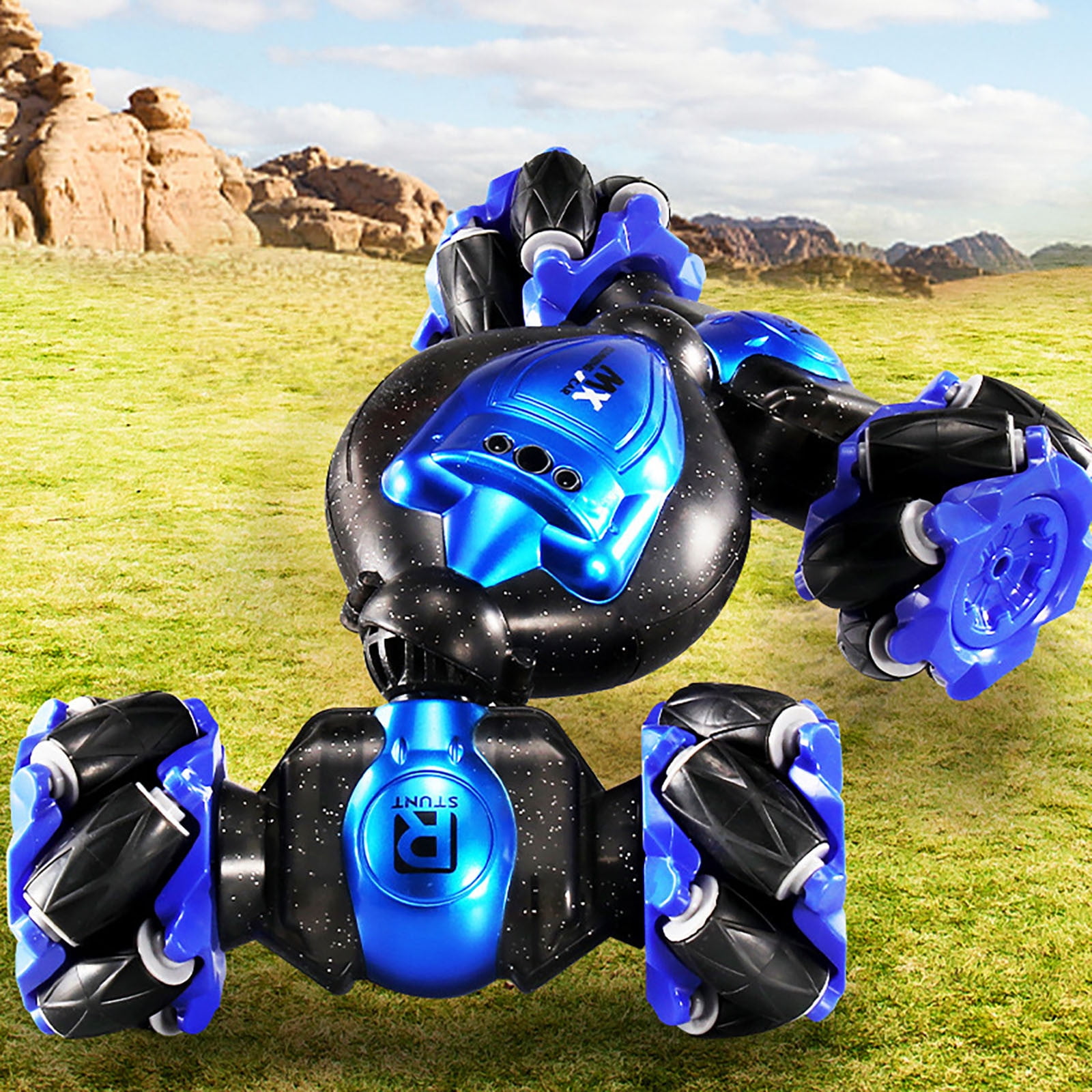 Red 4Wd Rc Climb Crawler Car 2.4Ghz Gesture Induction Twisting Off Road Vehicle With Led Light Stunt Toy 30M Control