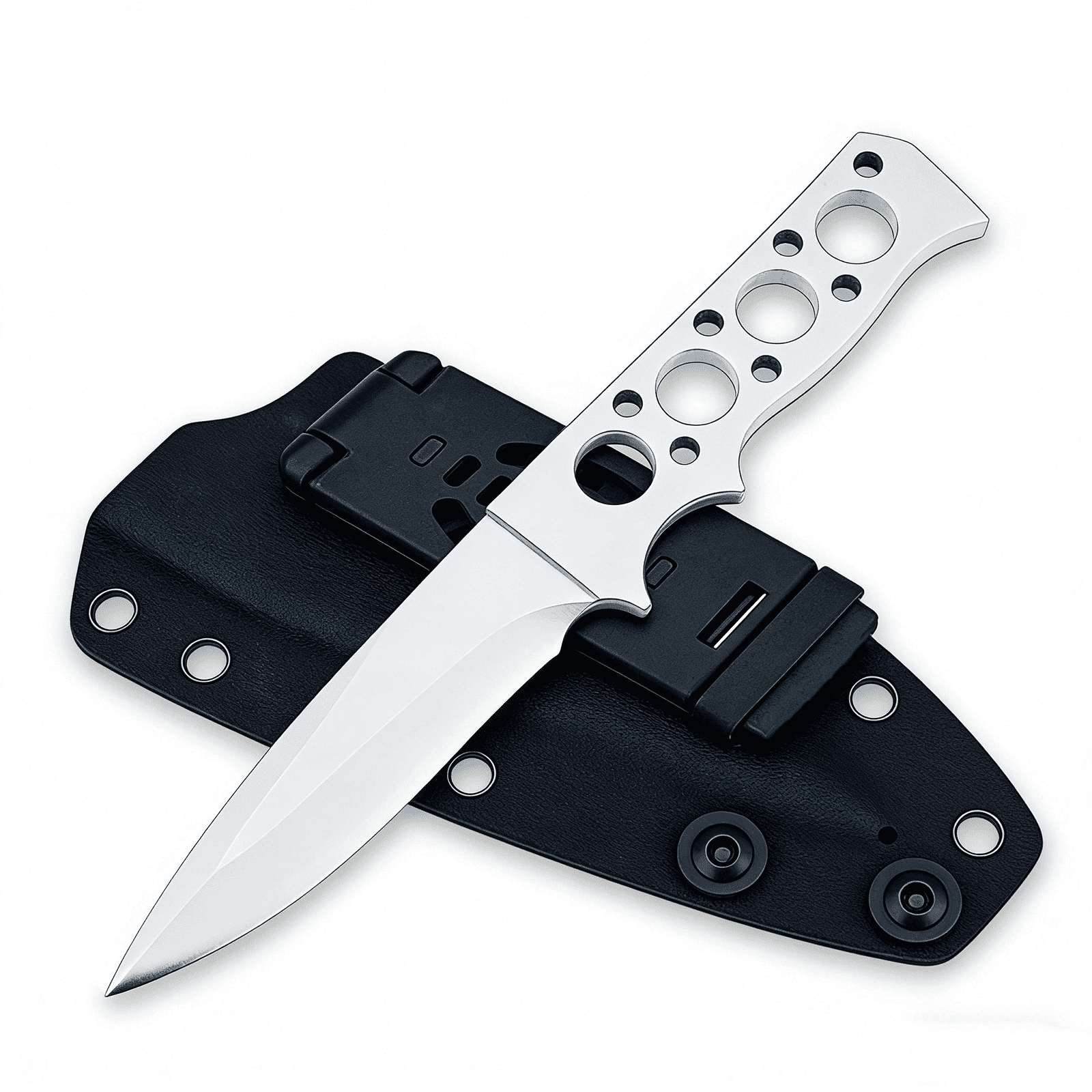 8.15'' Full Tang Fixed Blade Utility Knife, D2 Steel, with Kydex Sheath for Camping & Outdoor Tasks