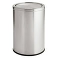 thumbnail image 7 of mDesign Small Round Metal 4.8 Gal. Covered Bathroom Swing Lid Trash Can, Brushed, 7 of 7