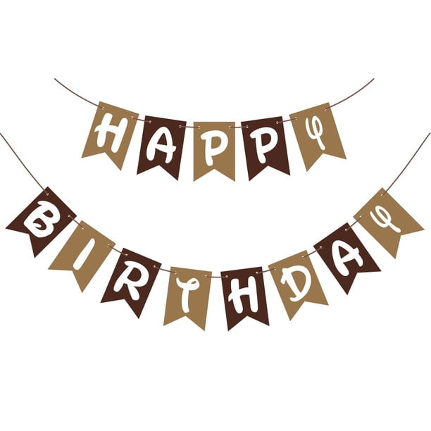 Banner de cumpleaños Woizoeiy Happy Birthday Brown para niño/niña