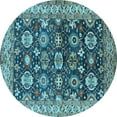 thumbnail image 1 of Ahgly Company Indoor Round Oriental Light Blue Industrial Area Rugs, 6' Round, 1 of 4