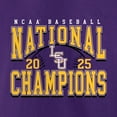 thumbnail image 4 of Men's Fanatics Purple LSU Tigers 2025 NCAA Baseball Men's College World Series Champions Schedule T-Shirt, 4 of 5