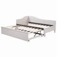 thumbnail image 5 of [Luckynote]Twin Size Upholstered L-Shaped Upholstered Daybed with Pop Up Trundle, Beige, 5 of 10