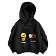 thumbnail image 3 of Girls Cartoon Graphic Print Lightweight Hooded Sweatshirt, Drop Shoulder Long Sleeve Casual Pullover Hoodie for Kids School Outdoor Spring Autumn Wear(Black4,8-9 Years), 3 of 3