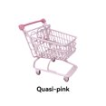 thumbnail image 3 of Cateissary Mini carrito de compras, carro de mano de mesa, supermercado, juguetes maravillosos para niños, adornos artesanales de simulación, Decoración del hogar rosa mixto, 3 of 6