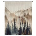 thumbnail image 2 of Tan Forest Sheer Curtains 63 Inches Long, Trees Woods Vintage Natural Watercolor Light Filering Curtains, Breathable Simi Curtain Privacy Drapes for Living Room Bedroom Lightweight Window Treatment, 2 of 9