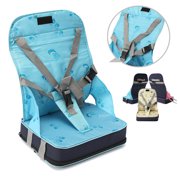 Infant Deluxe Comfort Folding Booster Seat For Baby Feeding Dining High Chair - Fiber Cloth Nylon Sponge 12x9x17"