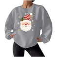 thumbnail image 4 of Ahabrexf Women Gifts for Christmas Blouses for Women Fashion Women's Fashion Loose Casual Christmas Printed Round Neck Long Sleeve Hoodless Sweatshirt Womens Christmas Gifts Blouses for Women Fashion, 4 of 7