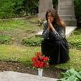 thumbnail image 2 of WEIWEIGG Memorial Artificial Flowers 12-Rose with Bucket, Foam Cemetery Decor for Graves, Handmade Realistic Roses, Long Lasting Grave Decoration & Arrangement, No Maintenance​​, 2 of 6