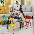 Homy Casa Folding Plastic Kids Table and 4 Chairs Set, Toddler Playroom ...