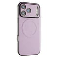 thumbnail image 3 of Allytechgroup for Apple iPhone 16 Pro PU Leather Case, Magnetic Back Cover Shock-Absorbent Anti-Fingerprint Anti-Scratch Support Wireless Charging Lightweight Non-Slip Protective Bumper, Purple, 3 of 11