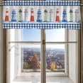 thumbnail image 5 of Nautical Lighthouse Valances Buffalo Check Plaid Coastal Window Toppers Valances Rod Pocket Ocean Theme Window Treatments Curtains for Kitchen Bedroom Farmhouse 54x18 inch, 1 Panel, 5 of 6