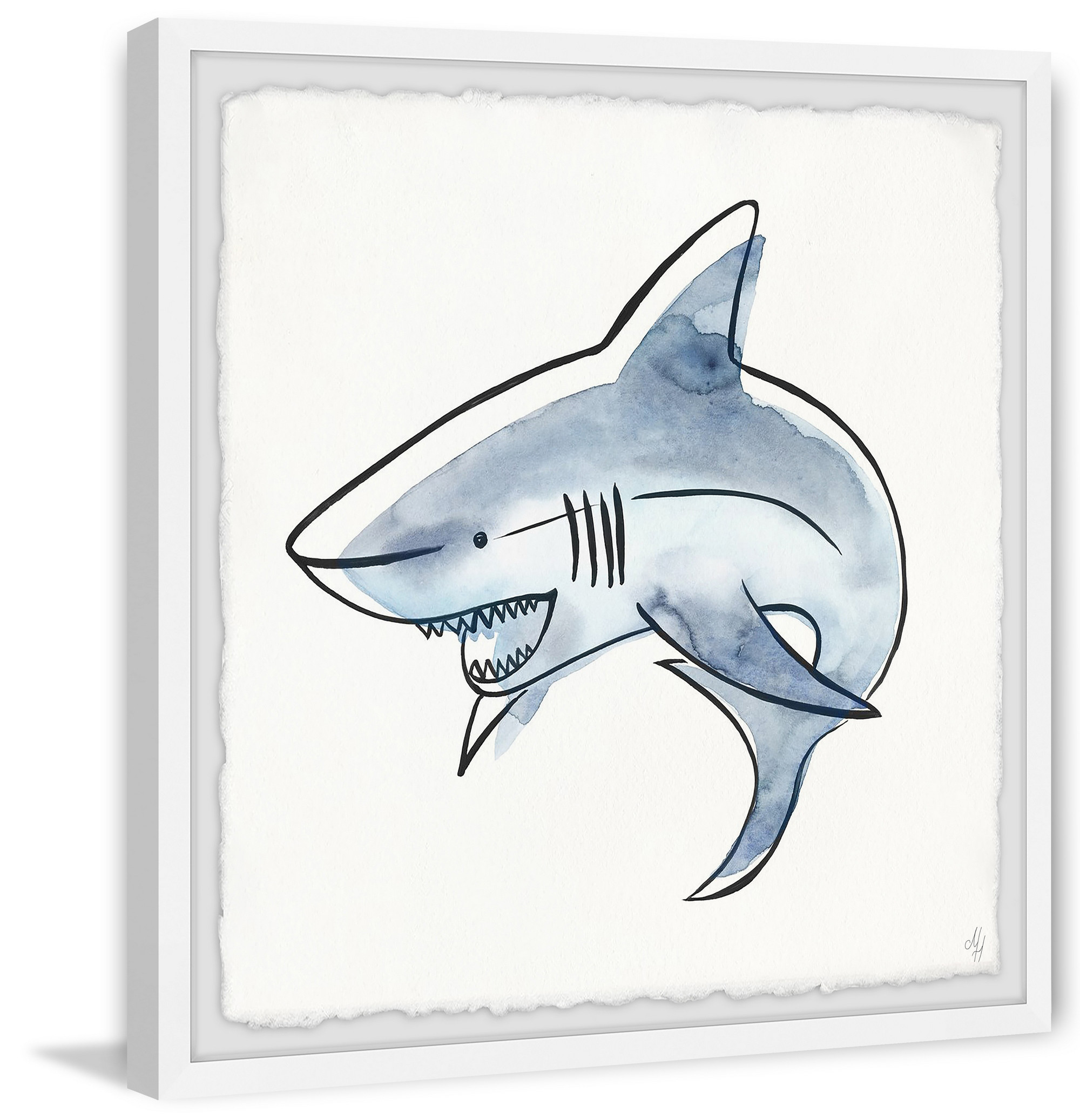 Marmont Hill Shark's Jaw Framed Wall Art