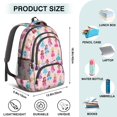 thumbnail image 5 of Princess and Dress Pink Pattern Backpack for School, Cute School Bag with Adjustable Shoulder Straps and Padded Back, 16.9"x12.6"x5.9", 5 of 5