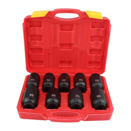 Hex Driver Socket Set Yosoo 9Pcs 1/2 Inch Drive Axle Hub Nut Hex Socket Set 29mm 30mm 31mm 32mm 33mm 34mm 35mm 36mm 38mm, Hub Nut Hex Socket Set, Axle Hub Nut Socket ()