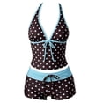 thumbnail image 5 of OOOUM Kids Girls Printed Tankini Swimwear 2 Piece Halter Tie Top & Drawstring Shorts Quick Dry Upf Protection Beach Bathing Suit Light Blue 7-8 Years, 5 of 5