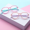 thumbnail image 4 of Children Stylish Dual Colors Anti-Blue Light Eyes Protection Flat Eyeglasses, 4 of 8