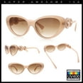 thumbnail image 2 of Womens Star Stud Jewel Trim Arm Mod Cat Eye Plastic Fashion Diva Sunglasses Peach - Brown, 2 of 7