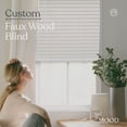 thumbnail image 2 of MOOD Custom Faux Wood Blinds | 32 Inch Blinds for Windows | 32 Inches Wide x 64 Inch Tall | 2 Inch Cordless Blackout Venetian Shade for Interior Windows and Doors | Luxe White | 32"W x 64"H, 2 of 7