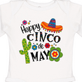 thumbnail image 4 of Inktastic Happy Cinco de Mayo- Sombrero, Cactus, Flowers Boys or Girls Long Sleeve Baby Bodysuit, 4 of 5