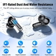 thumbnail image 3 of Wireless Earbuds Bluetooth 5.4 Headphones, Deep Bass Loud Clear Sound with Noise Cancelling Mic, LED Display 60H Playing Time in-Ear Headphones with Wireless Charging Case for iPhone Android, Black, 3 of 8