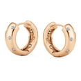 thumbnail image 2 of Bling Jewelry Womens Bubble Zig Zag Bezel Set CZ Hoop Earrings Rose Gold Plated Sterling Silver, 2 of 3
